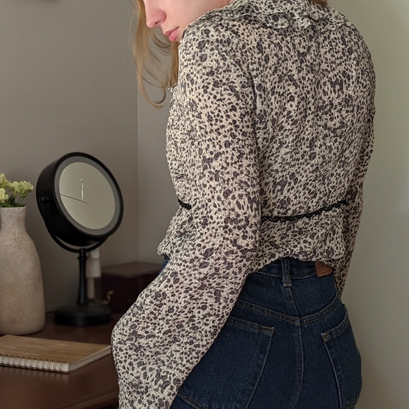 Vintage Floral Silk Blouse - Picture 2 of 5